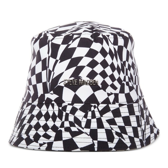 Steve Madden Women's Warped Check-Print Bucket Hat - Picture 1 of 4